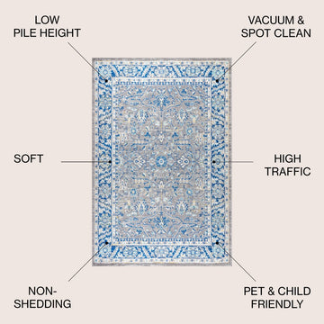 Modern Persian Boho Floral Area Rug